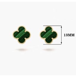 Stud Fashion Vintage 4/Four Leaf Clover Desinger Earrings Silver 18K Gold Plated for Women Titanium Steel Wedding Jewelry Gift15a