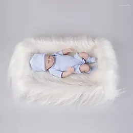 Blankets Born Baby Monthly Growth Milestone Background Po Blanket Fake Fur Rug Plush Pography Props