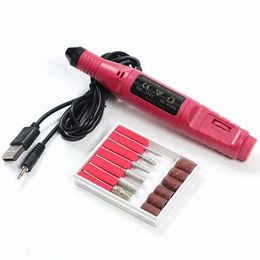 Professional Electric Nail Drill Machine Nail Files Pen Pedicure 6 Bits MillingUV LED Gel Polish Remover Nail Art Manicure Tool