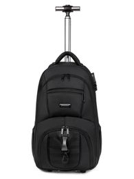 School Bags 18 Inch Travel Trolley Bag Men Rolling Backpack Wheeled With Wheels Luggage For Teenagers5659296