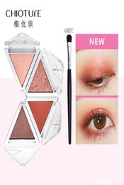 CHIOTURE 4 Colors Eyeshadow Palette Makeup Cosmetics Glitter Metallic Nude Green Orange Soft Professional Mini Shadow Kit3558088