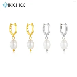 Dangle Earrings KIKICHICC 925 Sterling Silver Gold Natural Flat Pearl Drop Earring Luxury Fine Jewellery 2024 Pendientes Piercing