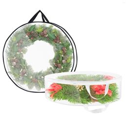 Storage Bags Proof Handles Water Artificial 2Pack Zippered Bag For Holiday Wreath WreathsReinforced Christmas Dual