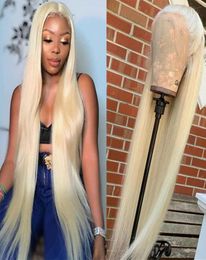 Lace Wigs 30 Inch Straight 13x4 613 Blonde Front Human Hair Transparent HD Glueless Frontal Wig Pre Plucked Baby3697022