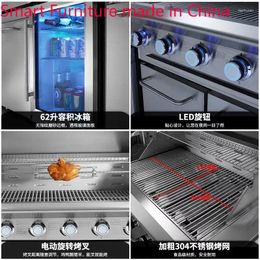 Camp Furniture Outdoor Barbecue Grill Stainless Steel Car Liquefied Gas Courtyard Table Villa