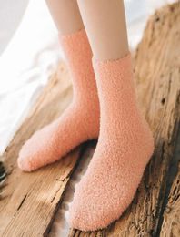 Ladies Fulffy Socks Solid Colours Women Fuzzy Sock Winter Sock Warm Socks Home Towel Candy Colour Thick Floor Thermal Sleeping Socks7576516