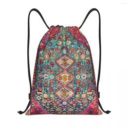 Shopping Bags Oriental Coloured Traditional Antique Moroccan Style Drawstring Backpack Sports Gym Bag For Men Women Bohemian Training