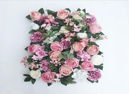 Artificial flower wall 6040cm rose hydrangea flower background wedding flowers home party Wedding decoration accessories6030346