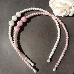 DHL 500pcs Kids Hairband Pearl Hair Hoops Headband for Headwear Women Hair Accessories 240417