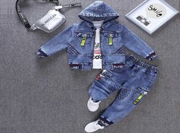 Spring Autumn Cowboy Boy Sets New 2021 Korean Version Fashion Clothes For Teens TwoPiece Handsome Casual Children039s Clothi4850020