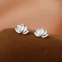 Stud Earrings Trendy Silver Colour Tiny Lotus Flower Elegant Simple For Women Girl Gift Fashion Jewellery Dropship Wholesale