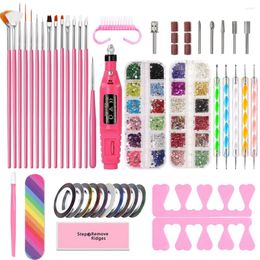 Nail Art Kits LINMANDA Manicure Tools Set With Professional Drill Machine Brush Design Tip Painting Drawing Carving Dotting Pen