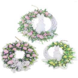 Decorative Flowers Easter Flower Wreath Pendant Decoration Acrylic Front Door Floral Ornament Props