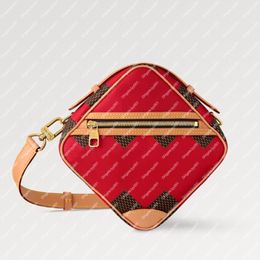 Explosion hot Men's N40561 high fashion RUNWAY Red Chess bag Messenger bags Natural cowhide-leather trim House design cues including cross-body reinforced adjusts