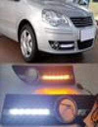 2Pcs For Polo 9n3 2005 2006 2007 2008 2010 LED DRL Daytime Running Light Driving Daylight lamp car Styling3961210