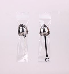 Heart Shape Stainless steel Tea Infuser kitchen tools Strainer Filter Long Handle Spoons Wedding Party Gift Favor with opp retail 2755532