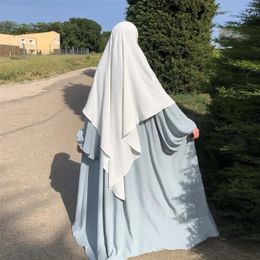 2024 Eid Solid Hijab Khimar Islam Abaya Turban Hijabs Women Lace-up Ramadan Head Scarf Kaftan Headwraps Muslim Fashion Turbans 240402