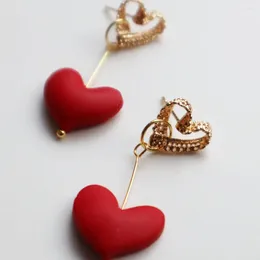 Dangle Earrings 2024 Valentine's Day Love Polymer Clay Drop Earring For Women Handmade Heart Pendant Jewellery Accessory