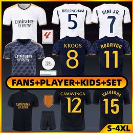 2023 24 BELLINGHAM Vini Jr Real Madrids Soccer Jersey CAMAVINGA TCHOUAMENI VALVERDE MBAPPE Football Shirt MODRIC Rodrygo DIAZ Maillot de foot Men Kids Kit uniform