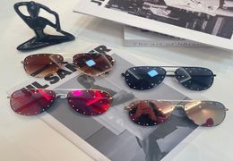 Lady Driver Pilot Sunglasses Women Mirror Shades Diamond Eyewear Holiday Designer Sun Glasses For Driving Metal Frame8222330