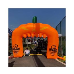 Customized 10m width (33ft) with blower Halloween inflatable arch pumpkin entrance for holiday outdoor decoration