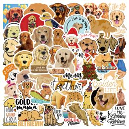 50pcs desenho animado fofo Golden Retriever Animais Adesivos para cães para bagagem Lapgop Guitar Vinyl Decalques de carro de pichações à prova d'água 0417