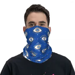 Scarves Evil Eye Magic Witchcraft Bandana Neck Cover Printed Blue White Mask Scarf Warm Headband Hiking Unisex Adult Windproof