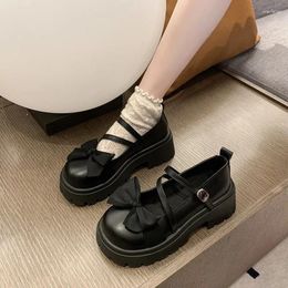 Dress Shoes 2024 Thick Soled Bow Lolita Women's Fashionable And Sweet Designer Mary Jane Autumn Cute Zapatos Mujer