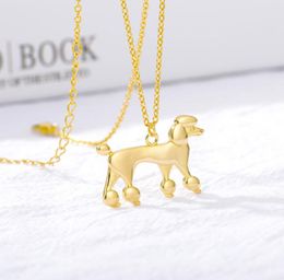 Cute Poodle Pendant Necklace Choker Gold Chain Necklace Women Charm Simple Necklaces Dog Stainless Steel NEW Engagement Jewelry8706449