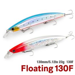 130F Ultra Long Casting Floating Wobbler Minnow Hard Bait 130mm 23g Flounder Sea Bass Saltwater Fishing Lure Depth 0815m 240407