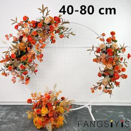 Decorative Flowers 40-80cm Rayon Wreath Threshold Flower DIY Wedding Home Living Room Party Hanging Wall Decoration Christmas Gift