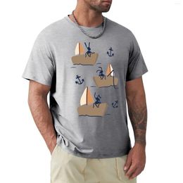 Men's Polos Tiny Sailor Pattern T-Shirt Kawaii Clothes Boys Whites Sweat Hippie For Men