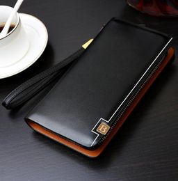 PU Wallet Men039s Zipper Handbag MultiFunctional Gentleman Bag Mobile Phone Purse Spot Manufacturers Whole Black Business3112584