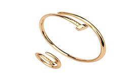 Simple personality fashion nail Bracelet bare Stainless Steel Gold Plated female no drill opening nail bracelet for girlfriend2958157