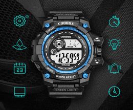 Wristwatches Coobos LED Luminous Fashion Sport Fitness Waterproof Digital Watches For Man Date Army Military Clock Relojes Para Ho1706118