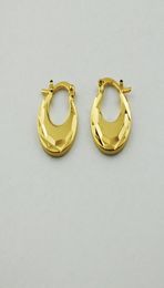 Fashion Real 9 k Solid Yellow Gold Filled Drop Earrings Christmas Gift Simple Temperament Small Earring Trendy flat Jewelry5372686