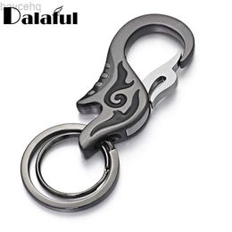 Keychains Lanyards Dalaful Simple Flame Key Chains Rings Holder Unique Metal Enamel Keyrings KeyChains Gift For Men Women Car K360 d240417