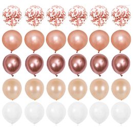 Party Decoration 30pcs Rose Gold Confetti Chorme Balloons Metallic Latex Ballon Anniversary Wedding Birthday Decor Adult Baby Shower Globos