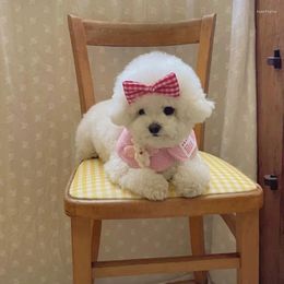 Dog Apparel Cute Plaid Cloak Pet Neck Scarf Saliva Napkin Decoration Po Clothes Accessories For Small Dogs