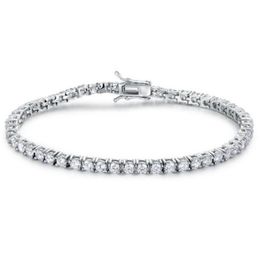 Quality 4A Entire 3mm4mm CZ Tennis Bracelet In Real Solid 925 Sterling Silver Classial Jewelry 2pcsLot4217392