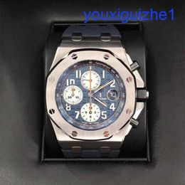 Fancy AP Wrist Watch Mens Royal Oak Offshore Automatic Machinery Precision Steel Date Watch 26470ST.OO.A027CA.01 Blue disc 42mm