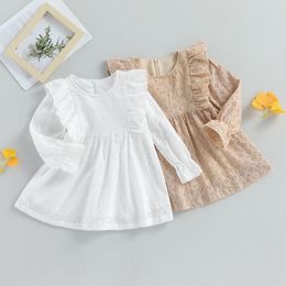 Girl Dresses Autumn Kids Baby Lace A-Line Dress Fall Long Sleeves Princess Spring White Clothes