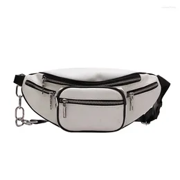 Waist Bags High Quality Fashion PU Chain Fanny Pack Bag Bananka Travel Leisure Women Walking Shopping Belly Band Belt