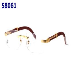 Red fashion brand sunglasses for men 2017 unisex buffalo horn glasses men women rimless sun glasses silver gold metal frame Eyewea1906713