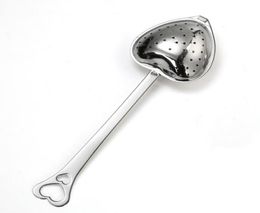 2021 High Quality Designer Heart Shape Stainless Steel Tea Infuser Spoon Strainer Steeper Handle Shower Tea Strainer Tool2333935