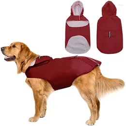 Dog Apparel Raincoat Small Large Dogs Waterproof Pet Clothes Reflective Rain Coats Hooded Jacket Chihuahua Supplies