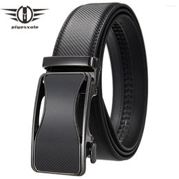 Belts Plyesxale 2024 Cow Genuine Leather Belt Black Men Business Automatic Buckle Waist Luxury Mens For Dress Pants B1378