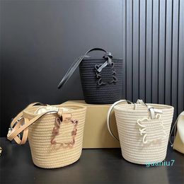 Mini Bucket Bag Summer Straw Bag Designer Grass Woven Women Crossbody Luxury Shoulder Brand Beach Female Handbags Purses