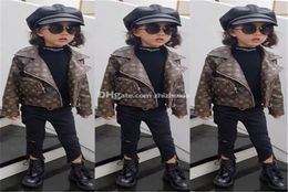 Girl Casual Winter Lovely Style Down Coat PU Kids Warm Printed Down Children Outerwear Solid Colour Girl Clothings2845470