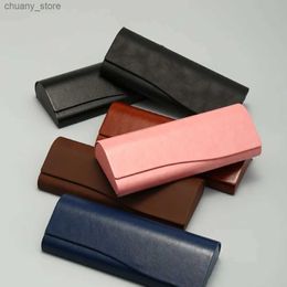 Sunglasses Cases Portable Vintage Leather Eyewear Case Solid Color Sunglasses Box Simplicity Fashion Frosting Glasses Case Sunglasses Box Y240416